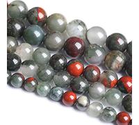 LPLPL Perles rondes en pierres précieuses naturelles, 10 mm, 36 pièces, perles d'espacement en grès bleu, for la fabrication de bijoux, bracelet, 1 brin(African Bloodstone,6mm)