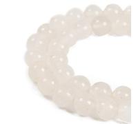 LPLPL Perles rondes en pierres précieuses naturelles, 36 perles rondes en vrac de 10 mm for la fabrication de bijoux, 39,4 cm, 1 brin (rhyosite, 10 mm, 36 perles)(White Jade,8mm 45Beads)