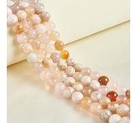 LPLPL Perles rondes en pierres précieuses naturelles, 45 pièces de 8 mm en agate rouge naturelle, perles rondes en vrac for la fabrication de bijoux(Cherry Blossom Agate,6mm)