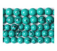 LPLPL Perles rondes en pierres précieuses naturelles, 6 mm, 60 pièces, perles d'espacement en jade, for la fabrication de bijoux, bracelets et colliers(Green Turquoise,4mm)