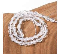 LPLPL Perles rondes en pierres précieuses naturelles, pépites de citrine ovales, pierres précieuses naturelles de 6 à 8 mm, environ 39,4 cm, for la fabrication de bijoux DIY(Clear Quartz Crystal)