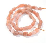 LPLPL Perles rondes en pierres précieuses naturelles, pépites de citrine ovales, pierres précieuses naturelles de 6 à 8 mm, environ 39,4 cm, for la fabrication de bijoux DIY(Sunstone)
