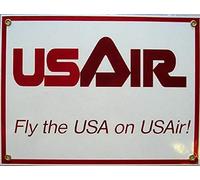 Lplpol Panneau en porcelaine avec inscription « US Air Fly The USA on USAIR, Aircraft, Aviation, Aviation, Flying, Airways » - Aspect vintage - Reproduction en métal - 30,5 x 45,7 cm