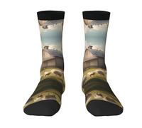 LPLSNWS Beaucoup de mignons moutons imprimés | Chaussettes mi-mollet décontractées unisexes | Confortables et polyvalentes pour un usage quotidien