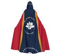 LPLSNWS Cape à capuche à motif drapeau de l'État du Mississippi, cape légère pour adulte, adaptée pour les événements d'Halloween et le cosplay.
