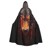LPLSNWS Cape à capuche à motif loup rouge en colère, cape légère pour adulte, pour cosplay, événements et célébrations de vacances