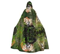 LPLSNWS Cape à Capuche Imprimé Petit Panda Rouge Adulte Unisexe Idéal pour Convention, Fête, Cosplay Costumes
