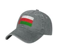 LPLSNWS Casquette de baseball en denim noir imprimé drapeau d'Oman - Unisexe, adaptée pour le golf, les loisirs, et les vêtements de plein air., gris, Taille unique