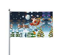 LPLSNWS Drapeau de traîneau du Père Noël en polyester, 0,9 x 1,5 m, double face, imprimé animal