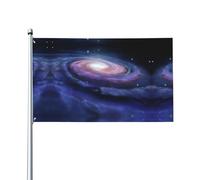 LPLSNWS Drapeau galaxie spatiale, violet et bleu, 0,9 x 1,5 m, décoration extérieure, polyester, double face