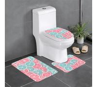 LPLSNWS Lot de 3 tapis de bain antidérapants en tranches d'agrumes roses et bleues, essentiels pour une vie confortable dans les salles de bains, les chambres et les cuisines.