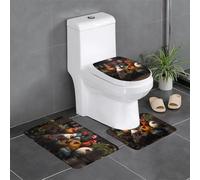 LPLSNWS Lot de 3 tapis de bain antidérapants imprimés Rooster Family Portfolio, adaptés pour la salle de bain, la cuisine, la chambre à coucher, etc.