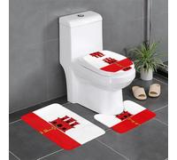 LPLSNWS Lot de 3 tapis de salle de bain antidérapants avec motif drapeau de Gibraltar pour salle de bain, cuisine, chambre à coucher, etc.