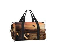 LPLSNWS Native American Tribes Sac de sport, noir, 45 x 23 x 25 cm, polyester, sangle réglable, résistant à l'eau, avec compartiment à chaussures