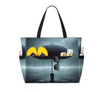 LPLSNWS Parapluie noir sous la pluie Sac de voyage en toile à motifs Sac de rangement durable pour les vacances, le camping, le shopping et les déménagements.