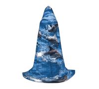 LPLSNWS Robe de cosplay pour adolescente Motif dauphins dans la mer Taille M - Parfait pour Halloween, les jeux de scène et le cosplay quotidien