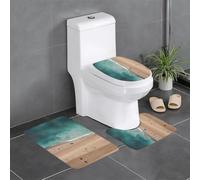 LPLSNWS Tapis de salle de bain antidérapant avec vue aérienne de la plage - Ensemble de 3 pièces, essentiel pour une vie confortable dans la salle de bain, la chambre et la cuisine.