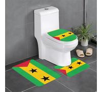 LPLSNWS Tapis de salle de bain imprimé drapeau de Sao Tomé et Principe (3 pièces) antidérapant pour salle de bain, cuisine, chambre à coucher, etc.