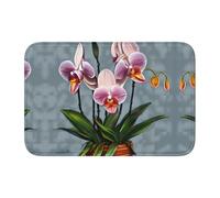 LPLSNWS Tapis de sol absorbant antidérapant 40 x 60 cm - Motif orchidées en fleurs - Pour salle de bain/buanderie
