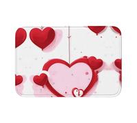 LPLSNWS Tapis de sol absorbant antidérapant 40 x 60 cm - Motif petit cœur rouge - Pour salle de bain/buanderie