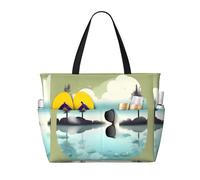 LPLSNWS Tranquil Lakes Sac de voyage en toile à motif de lacs - Sac de rangement durable pour les vacances, le camping, le shopping et les déménagements.