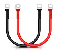 Lpluziyyds Câble d’onduleur de batterie, 2 pièces 5AWG/16 mm² 30 cm 12 V Câbles de chargeur de batterie de voiture rouges et noirs avec bornes de terminal en cuivre M10 pour camion, moto, solaire