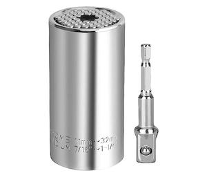 Lpluziyyds Ensemble de douilles universelles, outil de douille universel multifonction avec adaptateur de perceuse, dévissez n'importe quel boulon, cadeau pour papa, mari, petit ami, cadeau de fête