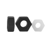 LPMPCZKZGF Écrous hexagonaux en plastique et nylon M2 M2.5 M3 M4 M5 M6 M8 M10 M12 M14 M16 M18 M20 Écrous hexagonaux métriques blancs et noirs Boulons et écrous(B,M6 50pcs)