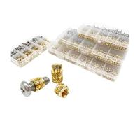 LPMPCZKZGF Kit de vis et écrous moletés en laiton et cuivre sergé M1.4 M1.6 M2 M2.5 M3 M4 M5 M6, for injection thermofusible, impression 3D Boulons et écrous(M5 160pcs)