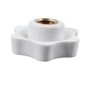 LPMPCZKZGF Lot de 10/5/1 écrous serrage manuels en forme d'étoile, noirs et blancs, M4, M5, M6, M8, M10, M12 Boulons et écrous(Wit,M6 (Head 25mm)10pcs)