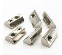LPMPCZKZGF Lot de 10 écrous for rotule en acier inoxydable 304, série 40, écrous for ressort, trous M4, M5, M6, M8, norme européenne Boulons et écrous(BN-40-M8)