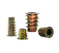 LPMPCZKZGF Lot de 10 écrous for tête hexagonale for six pans creux en alliage de zinc M4 M5 M6 M8 M10 for meubles en bois, armoire, lit, chaise, table, écrous encastrés Boulons et écrous(M6x15mm)