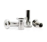 LPMPCZKZGF M3 M4 M5 M6 M8 M10 5-120 mm de long en acier inoxydable 304 for tête plate hexagonale for meubles, rivet, manchon de jonction, écrou de connecteur Boulons et écrous(M4 5pcs,Long 6mm)