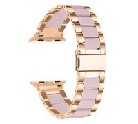 LPMPCZKZGF Résine en acier inoxydable Compatible avec Apple Watch 7 6 Soi Bracelet de bracelet de montre intelligent de 44mm 40mm 40mm Compatible avec iWatch 5 4 Apple Watch 42mm 38mm Bracelet de mont