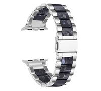 LPMPCZKZGF Résine en acier inoxydable Compatible avec Apple Watch 7 6 Soi Bracelet de bracelet de montre intelligent de 44mm 40mm 40mm Compatible avec iWatch 5 4 Apple Watch 42mm 38mm Bracelet de mont