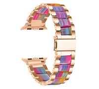 LPMPCZKZGF Résine en acier inoxydable Compatible avec Apple Watch 7 6 Soi Bracelet de bracelet de montre intelligent de 44mm 40mm 40mm Compatible avec iWatch 5 4 Apple Watch 42mm 38mm Bracelet de mont