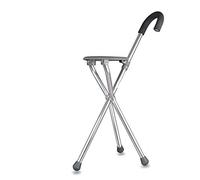 LPNCBUDC Béquille Pliable en Alliage d'aluminium Tabouret à Trois Pieds Canne de Marche avec siège Tabouret Aide à la Marche, adaptée aux Personnes âgées béquille-11.19