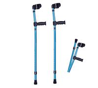 LPNCBUDC Béquilles d'avant-Bras Pliantes en Aluminium pour Adultes, béquilles de Bras réglables à la Mode pour Le Voyage, supporte jusqu'à 100 Kg, Bleu
