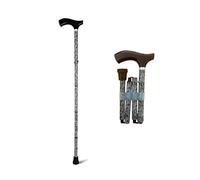 LPNCBUDC Marcheurs pour Personnes âgées Canne - Béquille de Marche Pliante multifonctionnelle en Alliage d'aluminium léger et Portable , Canne de Marche à Hauteur réglable avec poignée en Bois pour