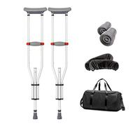 LPNCBUDC Paire de béquilles sous Les Bras en Aluminium, béquilles Pliantes, béquilles à réglage de la Hauteur par Bouton-Poussoir pour Adultes ou Jeunes de 135 à 195 cm, avec Sac de Transport