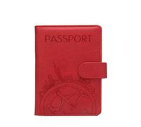 LPNGTNG Étui portefeuille antivol pour passeport tourisme mondial pour homme et femme, Rouge, Taille unique