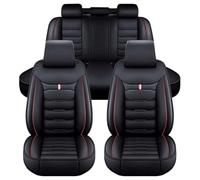 LPOJUHBSWAR Housse SièGe Cuir Voiture pour Toyota Hilux 2009-2019, Housses de Siège de Voiture en Simili Cuir à Couverture Complète Compatible avec Les Airbags Latéraux,D/Black-Red