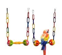 Lpoppcx Balançoire pour oiseaux - Perchoir coloré en deux parties - Balançoire interactive pour l'extérieur, pour conures, calopsittes, inséparables, canaris, lapins, cochons d'Inde et