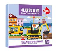 Lpoppcx Casse Tete Magnetique | Livre de Puzzle Activités d'apprentissage Jeu Enfant - Jouet Voyage Voiture Cadeau Anniversaire,Cadeau Anniversaire Avion Voiture Route Maternelle
