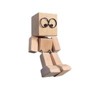 Lpoppcx Charmante Petite Figurine en Bois Qui Se Balance Figurine d'homme en Bois Secoué, Figurines Amusante en Bo-is Qui Secoue Les Pieds, Décoration De Bureau,8x4cm