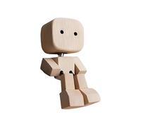 Lpoppcx Charmante Petite Figurine en Bois Qui Se Balance Figurine d'homme en Bois Secoué, Figurines Amusante en Bo-is Qui Secoue Les Pieds, Décoration De Bureau,8x4cm