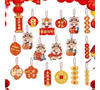 Lpoppcx Décorations pour Le Nouvel an Chinois 2026,Ornements Suspendus en Forme de Pendentifs | Kit de 18 Pièces pour Décorations de la Fête du Printemps - pour la Maison, Salon, Mur et Arbre du