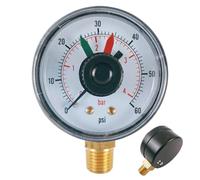 Lpoppcx Manomètre pour Filtre à Piscine | Jauge De Pression 0-4 Bar pour Filtre À Eau,Appareil de Mesure Étanche avec Aiguille Bicolore pour Piscine Spa Pompe à Eau Étang