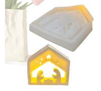 Lpoppcx Moule de Scène de la Nativité,Modèle De Porte-Bougie Tea-Light Jésus | Forme en Silicone de la Nativité - Destiné à l'Argile, aux Bougies Parfumées, aux Porte-Bougies Veilleuse