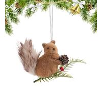 Lpoppcx Ornement Écureuil En Peluche - Ornement Saisonnier en Peluche Écureuil - Décoration Animaux Branches Pommes de Pin pour Fenêtre Intérieur Extérieur Arbre de Noël Bibliothèque Mur | Pour Bureau